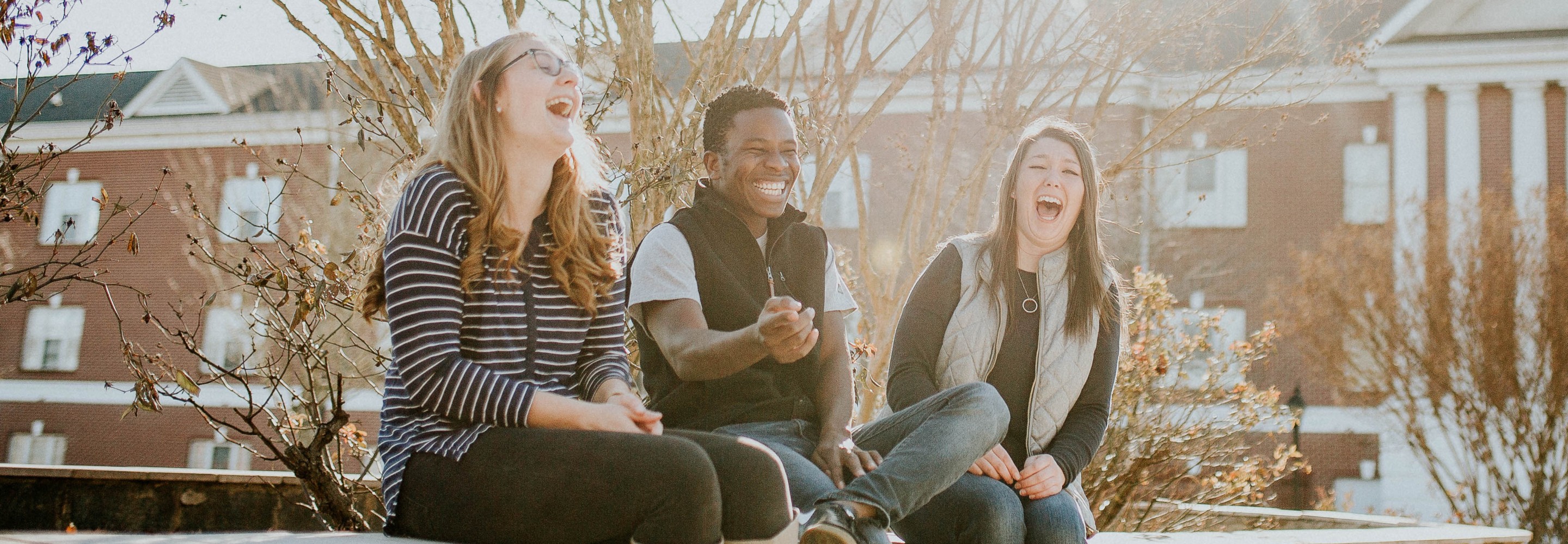 Students laugh together on the Tennessee campus